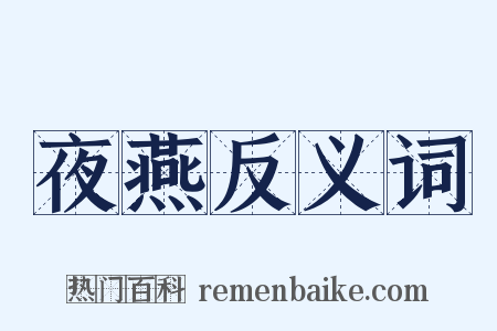 夜燕反义词是什么意思的图片